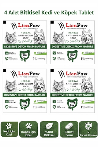 Bitkisel Kedi Ve Köpek Parazit Tableti 4 Adet Tablet