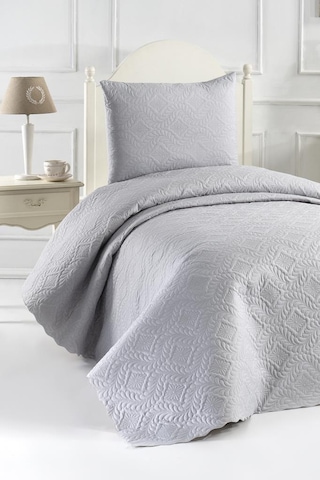 Ultrasonik Kapitoneli Elite Tek Kişilik Yatak Örtüsü Gri Gri