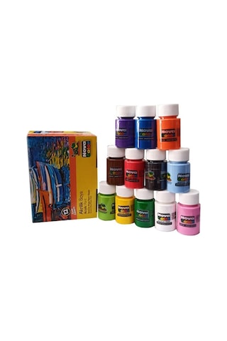 Akrilik Boya 12 Renk 30 ML 1 Paket Akrilik Boya Seti 12'li Ahşap Tuval Taş Ağaç Boyamalar İçin İdea Boyama Seti