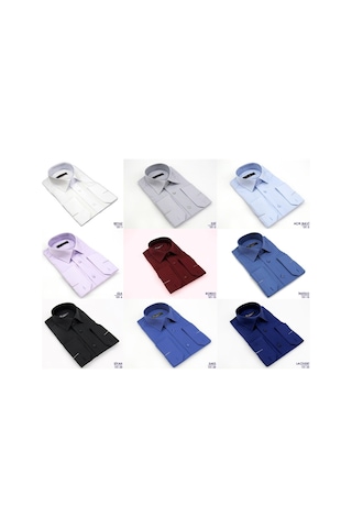 Siyah Uzun Kol Düz Renk Slim Fit Erkek Gömlek // 151-20 Siyah