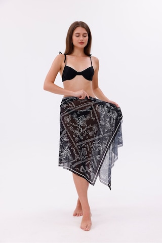 Tarzını Seç İç Gösterir Transparan Pareo - Bandana Çiçeği Model 150x95 Cm Çok Renkli