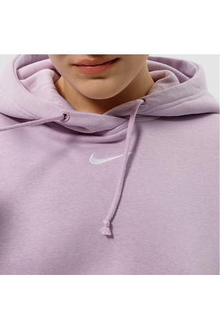 Nike Sportswear Collection Essentials Oversized Hoodie Büyük Beden Kapüşonlu Kadın Mor Sweatshirt Mor