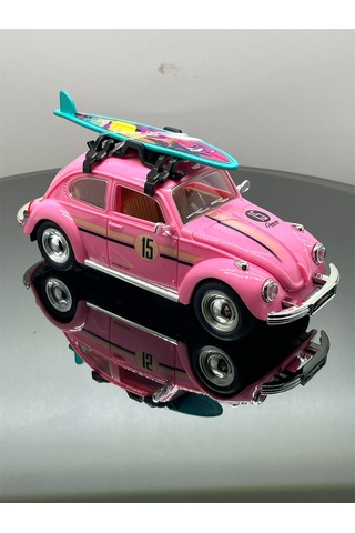 Metal Vosvos Işıklı Müzikli Kapıları Açılır Aksesuarlı Model Araba - Pembe