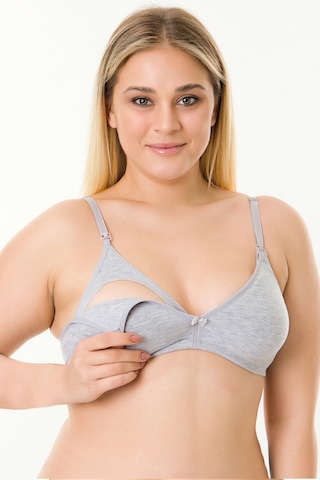 Parlingerie Çıkarılabilir Pedli Emzirme Sütyeni Gri