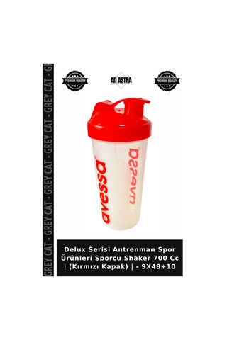 Delux Serisi Antrenman Spor Ürünleri Sporcu Shaker 700 Cc Kırmızı Kapak - 9x48+10