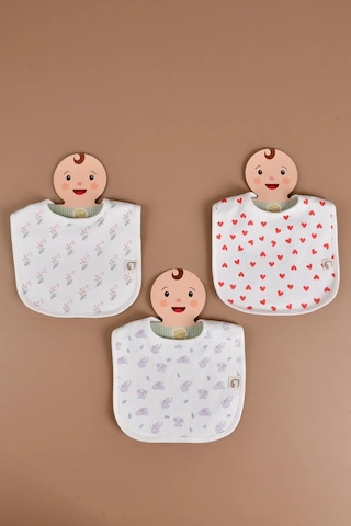 E&f Store Kız Bebek 3'lü Sıvı Geçirmez Mama Önlüğü Seti - Model 2 Çok Renkli