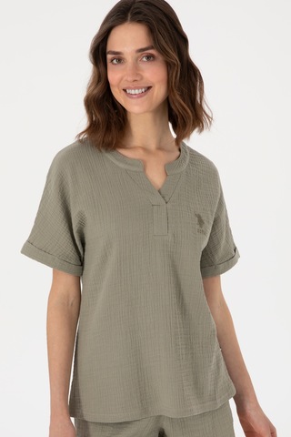 U.s. Polo Assn. Kadın Haki Pijama Takım 50312905-vr027 Haki