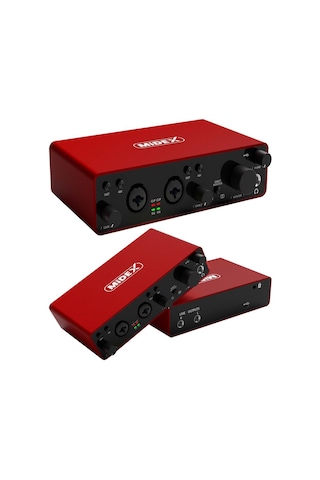 Midex Glx 800rd Üst Segment Usb Stüdyo Ses Kartı 2 Giriş 2 Çıkış 24bit/192khz
