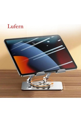Dayanıklı 360 Derece Dönebilen Yükseltilmiş Masaüstü Ayarlanabilir Metal Tablet Standı Kaymaz