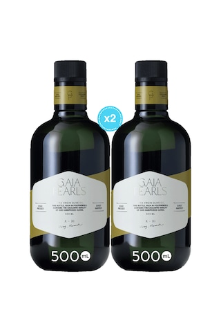 Gaia Pearls İkili Set Yeşil Seri 500 Ml X2 Avrupa Birliği Coğrafi İşaretli Milas Memecik Erken Hasat Soğuk Sıkım Dengeli Meyvemsi