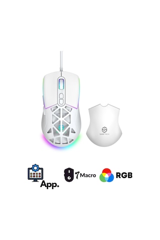 Rgb 7 Tuşlu 12.800dpi Makrolu Yazılım App Destekli Değiştirilebilir Başlıklı Gaming Oyuncu Mouse Diğer