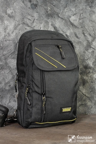 Çapraz Sırt Omuz Göğüs Su Geçirmez Askılı Unisex Siyah Çanta Siyah