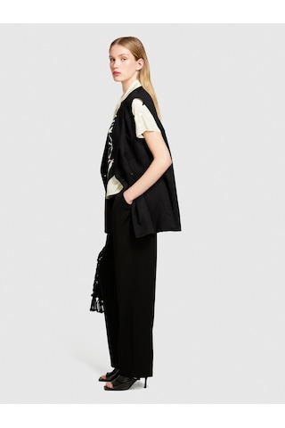 Sisley Viskoz Önü Pileli Geniş Paça Pantolon Kadın Siyah Pantolon - 324p49nmlf057