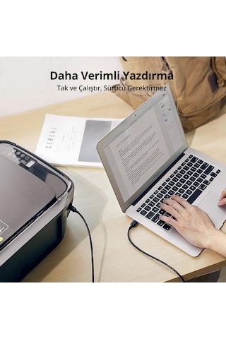 Ugreen Usb-a - Usb-b Yazıcı Tarayıcı Kablosu 2 Metre, Siyah, 20847