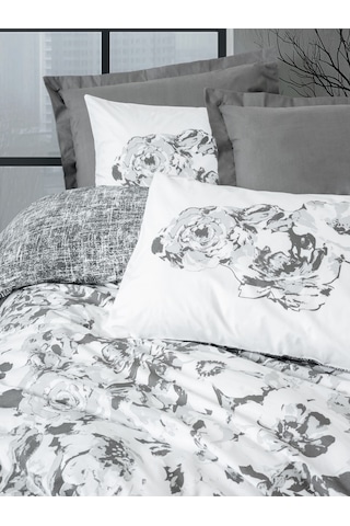 Cotton Box Dual Çift Kişilik Nevresim Takımı Florva Antrasit Antrasit