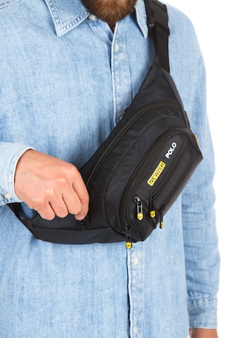 Newish Polo Çapraz Bel Ve Omuz Çantası-free Bag Siyah Sarı