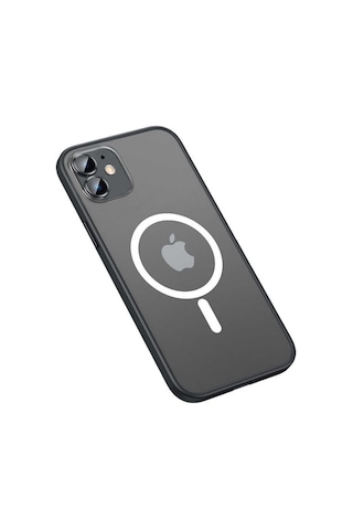 Apple Uyumlu iPhone 12 Kılıf Zore Mokka Lens Koruyuculu Wireless Kılıf