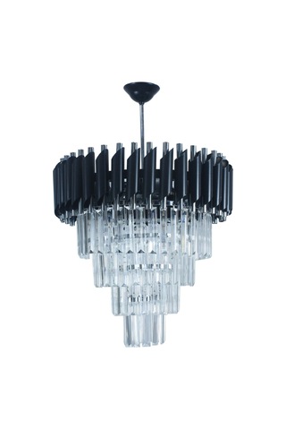 Zamira 45 Cm'lik Slver Kristal Taşlı Lüks Avize - Yatak Odası - Salon - Mutfak - Hol Gümüş