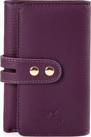 Septwolves Hakiki Deri Gold Detaylı Kadın Kartlık Ve Cüzdan mor