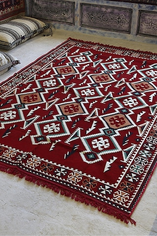 Turkıshrug Kıngdom Şark Köşesi Halısı Modelleri Otantik Kilim Anadolu Kırmızı