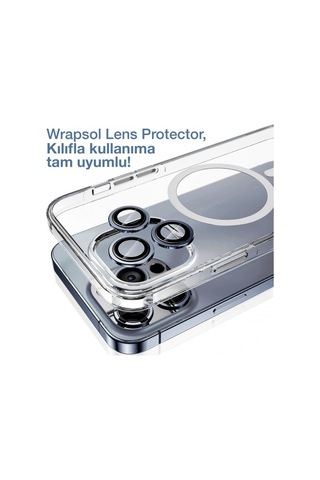 Apple Uyumlu iPhone 15 Pro Kamera Lens Koruyucu Mavi Titanyum Kolay Uygulama Aparatlı