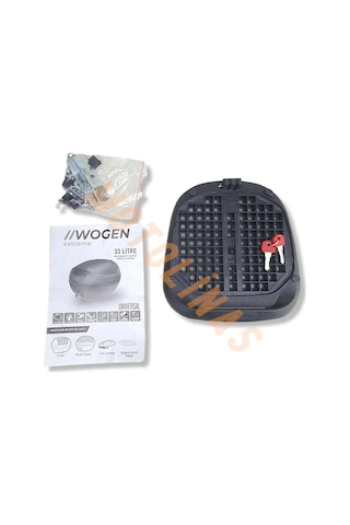 Wogen Motosiklet Arka Çanta 33 Litre Topcase Kızaklı Karbon Siyah