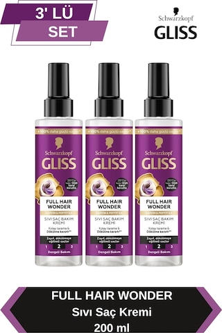 Full Hair Wonder Dökülme Karşıtı Sıvı Saç Kremi 200 Mlx3 Adet