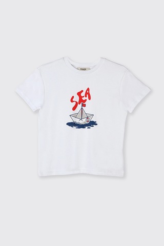 Panço Erkek Çocuk Kayık Desenli Lacivert Pijama Takım