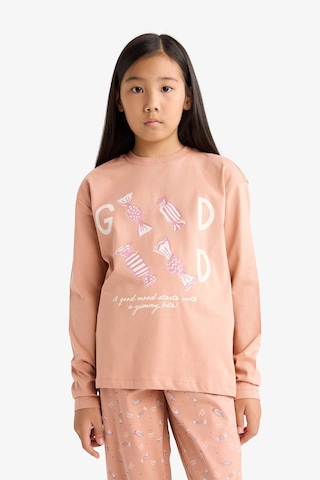 Defacto Kız Çocuk Pijama Takımı Baskılı Uzun Kollu Üst Uzun Alt G0091a825wnbr478 Bordo