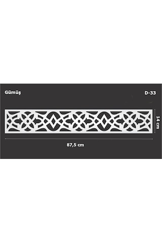 Eymenyapimarket Dekoratif Aynalı Pleksi Mobilya Dolap Süsü 87,5 X 14 Cm D-33