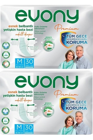 Evony Premium Belbantlı Orta Medium M Hasta Bezi 60 Adet