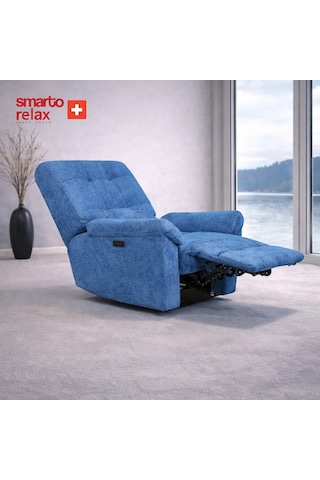 Smarto Relax Porto Comfort Elektrikli Döner Sallanan Tv Koltuğu Kontrol Panelli Ergonomik Polyester Baba Koltuğu Kahverengi