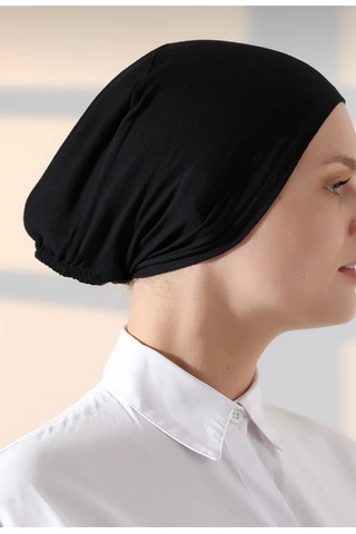 Ardün Hijab Siyah Önü Dikişli Pamuklu Bone Esnek Rahat Günlük Kullan Tesettür İç Bone Siyah - 936486647 Siyah