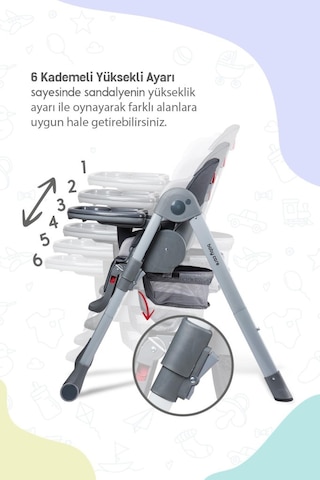 Bşkvirgo Bc511 Plus Mama Sandalyesi Antrasit Renk: Antrasit Bsk2026