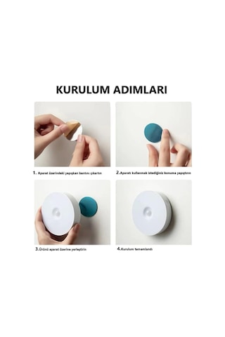 Şarjlı Sensörlü Dolap Içi Kablosuz Led Kabin Aydınlatma 6 Adet Cata Mıknatıslı Gece Lambası