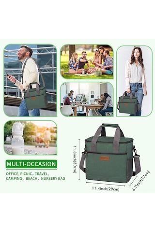 Qingmipy 8 Saat Isı/sıcaklık Saklama 24 Kutu Kapasitesi Çift Reçme Özellikli 600d Oxford Çanta: Çok Amaçlı Dış Mekan Piknik Soğutma Çantası Çok Renkli