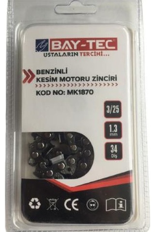 Bay-Tec Mk1870 Benzinli Kesim Motoru Zinciri 3/25 1.3Mm 34Diş