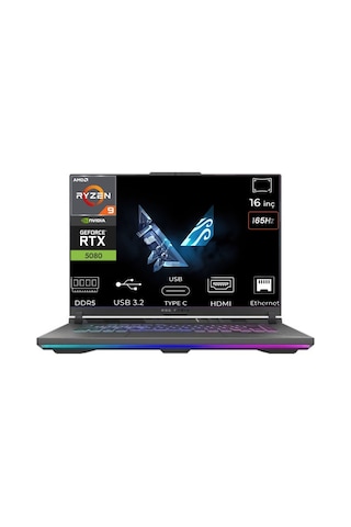 Asus ROG Strix G16 G614PW-RV035-K03 R9-8940HX 128 GB 1 TB SSD 16 GB RTX5080 16" Free Dos Dizüstü Bilgisayar