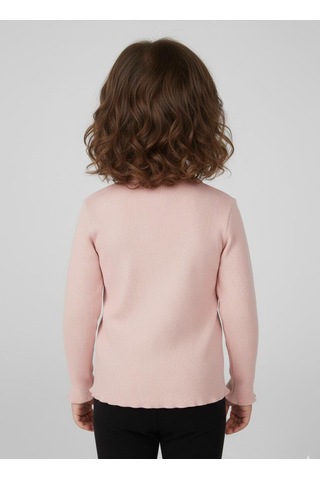 Kız Çocuk Fitilli %100 Pamuklu Düğmeli Hırka Pembe