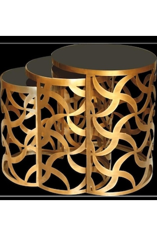 Zigon Zlf Sehpa Cnc Rüzgar Gülü Model Metal Gold Renk Siyah Düz C