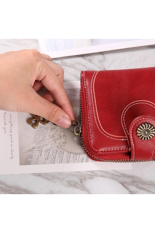 Kadın Çantası, Vintage Yağlı Mum Deri Kart Cüzdanı Diğer