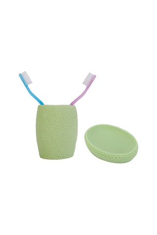 Sıa 2 Li Banyo Seti.Yeşil Petek Model.Poliresin Yeşil
