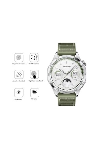 Huawei Watch Uyumlu Gt 5 / Gt 4 46mm Kolay Uygulama Aparatlı Cam Ekran Koruyucu 01 41/42mm Değil