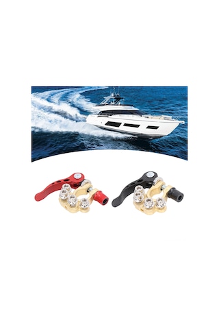 Moveevo Araç Akü Terminali Bağlantı Cihazı, 2 Adet 4 Yollu Pozitif-negatif Hızlı Serbest Bırakma Kesici, Sae/jıs A Tipi Kotlular İçin, Yuvarlak Anahtarlı, Washerli Ve Dairesel Terminali İle