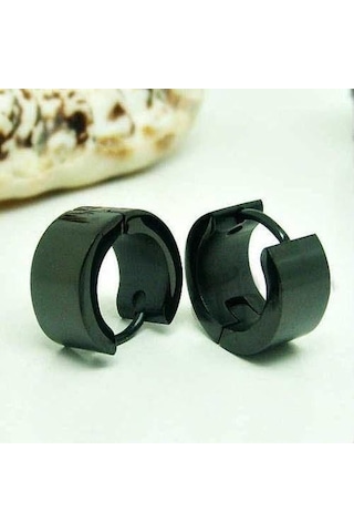 Kalın 6 MM Düz Unisex Erkek Bayan Çelik Küpe Çifti 2 Renk Mse9