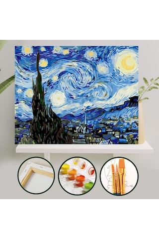 Sayılarla Boyama Tuval Seti 40X50 Cm - Yıldızlı Gece