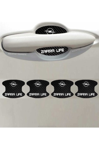 Karbon Desenli Opel Zafira Life Modeline Uygun Kapı İçi Çizik Koruma Ve Estetik Folyo Takımı Zafira Life Yazılı 4 Adet