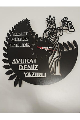 Adalet,avukat,hukuk Bürosu,adliye İçin Duvar Saati Kişiye Özel Ad Siyah