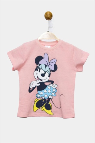 Supermino Minnie Mouse Lisanslı Kız Çocuk Tshirt 21352 Pembe