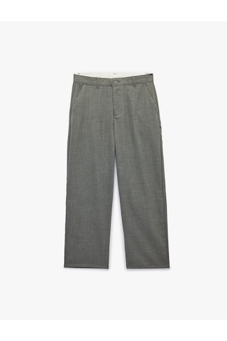 Koton Regular Fit Viskon Karışımlı Cepli Kumaş Pantolon Gri 7wam40025nw